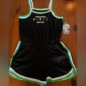 NWT Minecraft Justice Embroidered Romper Sz XL 16/18 SOFT